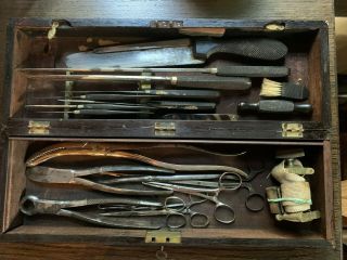 Civil War Ny Vols Field Surgical Medical Instruments Operating Kit Tiemann 20 - Pc