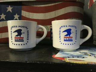 2 Vintage Us Postal Service - Usps Management Academy Ceramic Mugs Coffee Cups