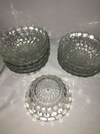 Vintage Anchor Hocking Clear Bubble Glass Berry Bowls,  4.  25 Inches Set Of 10