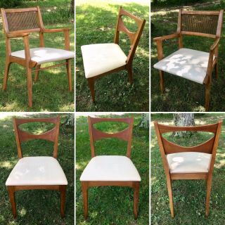 Vintage John Van Koert Drexel Profile Dining Chairs Set Of Six 6 Euc