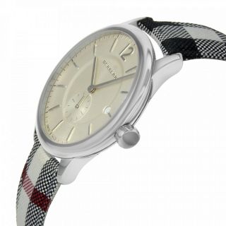 Burberry BU10002 Horseferry Check Fabric - Coated Leather Unisex Wrist Watch 3