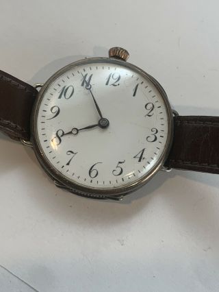 Vintage C.  1920s Sterling Silver Eros Trench Watch Wire Lug