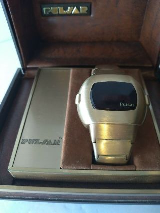 Pulsar P3 Time Computer Led Digital Watch 1973 14k Gold Filled Case Not