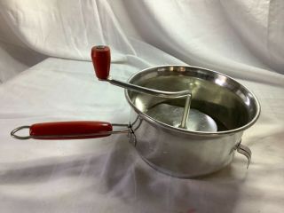 Vintage Foley Food Mill W/red Handle And Knob
