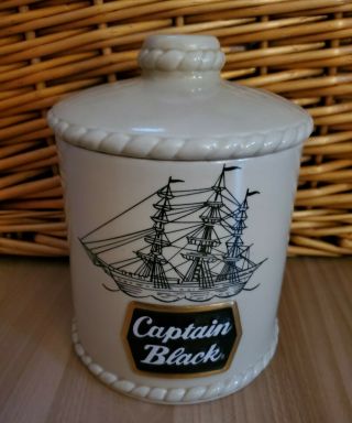 Captain Black Tobacco Jar Rare Vintage 7 " Ceramarte Special Edition Advertising