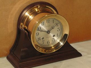 Chelsea Antique Ships Bell Clock 4 1/2 In Dial 1912 Red Brass Restored