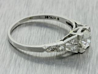 1930s Antique Art Deco Platinum.  74ctw Diamond Engagement Ring EGL $3330 3