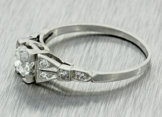 1930s Antique Art Deco Platinum.  74ctw Diamond Engagement Ring EGL $3330 4