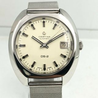 Vintage Certina Ds - 2 Automatic 39mm Saphire Date Swiss Made Watch A9253