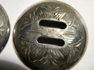 Pair Vintage Sterling Silver Slotted 1 1/2 