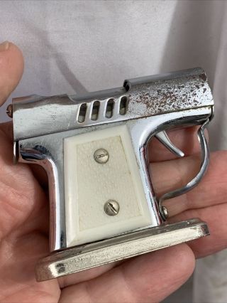 3 Vintage Figural Gun / Pistol Lighters On Stands - Made In Occupied Japan 3