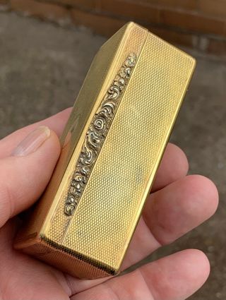 A Heavy Early Antique Gold Gilded Solid Silver Geo Iv Table Snuff Box,  1821.