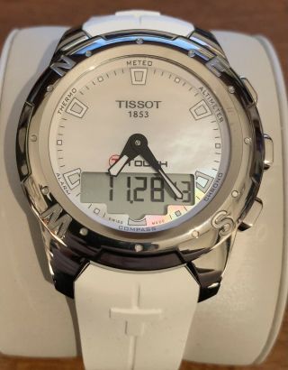Ladies Tissot T - Touch Ii White Mother Of Pearl Watch T047220a