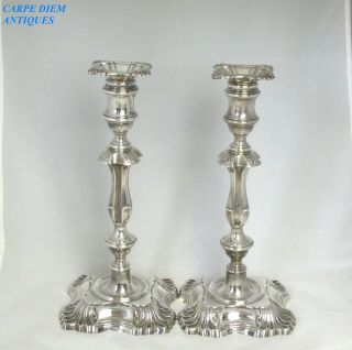 Victorian Large Heavy Pair Solid Sterling Silver 11.  75 " Candlesticks 2240g 1899