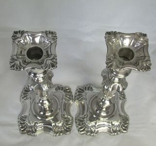 VICTORIAN LARGE HEAVY PAIR SOLID STERLING SILVER 11.  75 