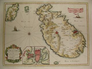 Malta Map By P.  Du Val 1677