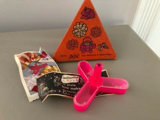 Vintage Pixie Bow Maker W Box And Instructions Retro Box Triangle Orange Pink