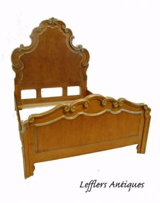 Fine French High Back Carved Queen Bed