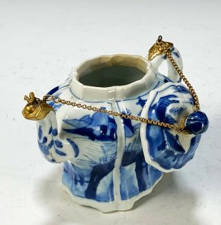 Antique Chinese Blue and White Porcelain Teapot - Kangxi Period 5