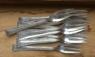 12 Lap Over Edge Plain Tiffany Sterling 3 Tine Pastry Forks