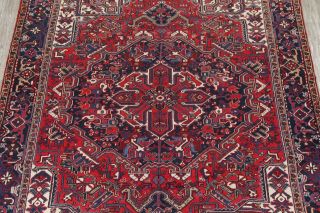 Vintage Tribal Oriental Area Rug Hand - Knotted Geometric Medallion 9 x 12 Carpet 3