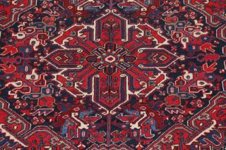 Vintage Tribal Oriental Area Rug Hand - Knotted Geometric Medallion 9 x 12 Carpet 4