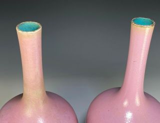 Large Antique Chinese Pink Glazed Porcelain Bottle Vases 4