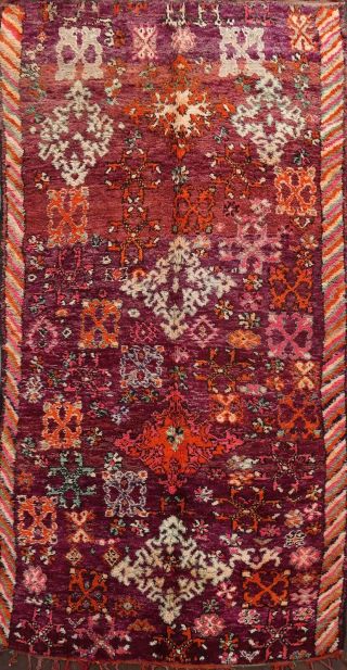 Geometric Semi Antique Tribal Moroccan Oriental Area Rug Hand - Knotted Wool 6x11