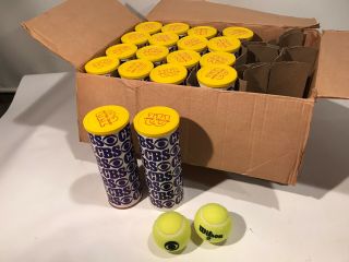 (2) Vintage 1983 Cbs Sports Wilson Us Open Optic Yellow Tennis Ball Cans