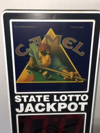 Vintage 1992 Joe Camel Cigarettes Electric Promo State Lotto Store Sign Light 2