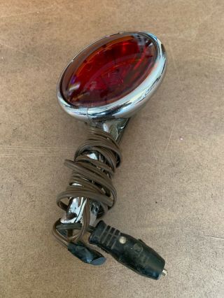 Vintage Unilite Chrome Hand Held Portable 12 Volt Spotlight With Red Lens