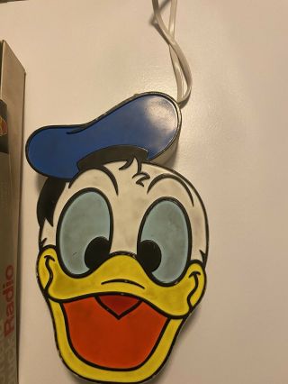Vtg Walt Disney Donald Duck Am Transistor Am Radio Solid State W/box Hong Kong