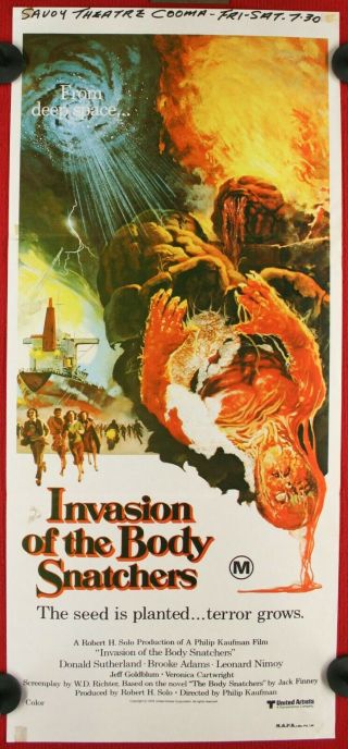 Vintage 1978 Film " Invasion Of The Body Snatchers " Daybill Movie Poster
