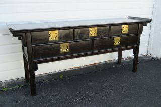 Hollywood Regency Ebony Stained Sideboard Buffet Server Console By Century 1294
