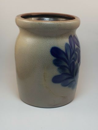 Vintage Beaumont Brothers Pottery BBP Crock Salt Glaze Cobalt 5 1/2 