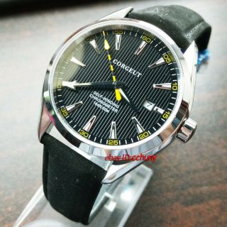 Corgeut Sapphire Crystal Automatic Movement Mens Date Wrist Watch 2751