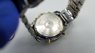 Seiko Chronograph 7T32 - 7H29 Men ' s Quartz Watch RUNS BT076 3