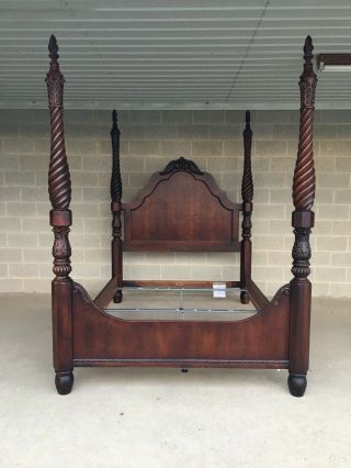 Thomasville Mahogany Barley Twist Poster Queen Bed