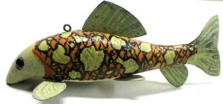 Old Kevin Stroup Sucker Folk Art Fish Spearing Decoy Ice Fishing Lure