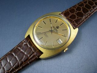 Vintage Roamer Anfibio Matic Automatic Gold Tone Mens Date Watch 17j 1970s