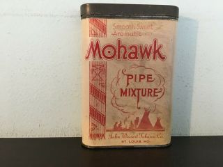 Vintage Empty Mohawk Pocket Tobacco Tin - Antique - Advertising