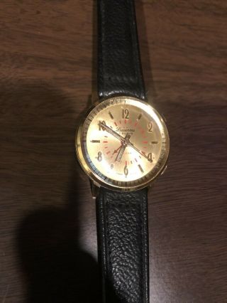 Vintage Lucerne Alarm Watch Swiss Made Running Wristwatch Rare
