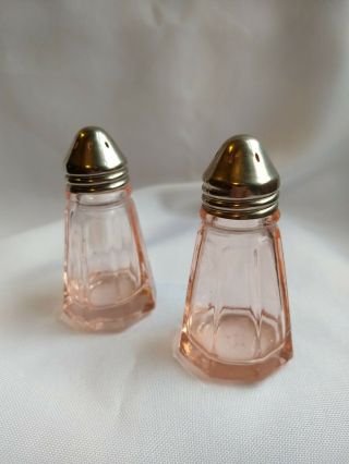 Vintage Pink Depression Glass Anchor Hocking Salt & Pepper Shakers