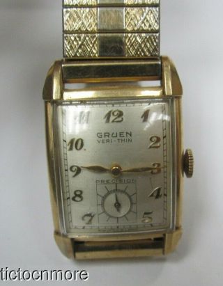 Vintage Gruen Veri - Thin 430 Curved Case Spike Lugs Mechanical Watch Mens