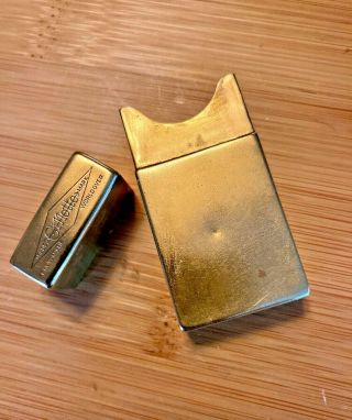Vintage Gillette Razor Blade Case Box Bank Holder Brass Gold Tone Metal