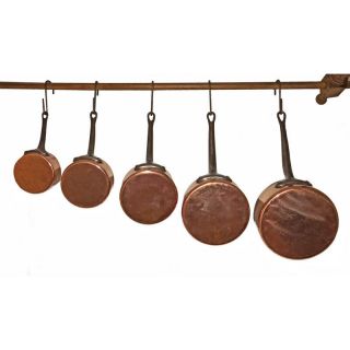 Set Of 5 French Copper Cooking Pots,  Newly Relined By Hand,  Pristine Ca 1900