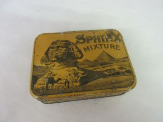 Vintage Advertising Empty Sphinx Mixture Flat Tobacco Tin Collectible 768
