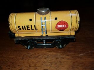 Vintage Tin Toy Shell Petrol Oil Train Tanker Made In Japan By Yonezawa Toys