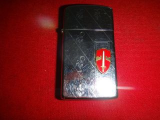 Vietnam War Year 1964 Zippo Slim Lighter With Us Army Macv Emblem