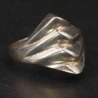 Vtg Sterling Silver - Mexico Modern Fluted Striped Solid Ring Size 7 - 5g